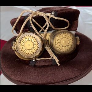 SteamPunk Brown Top Hat and Steampunk Copper Goggles SET, Cosplay Dress up Goth